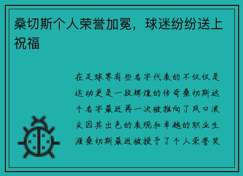 桑切斯个人荣誉加冕，球迷纷纷送上祝福